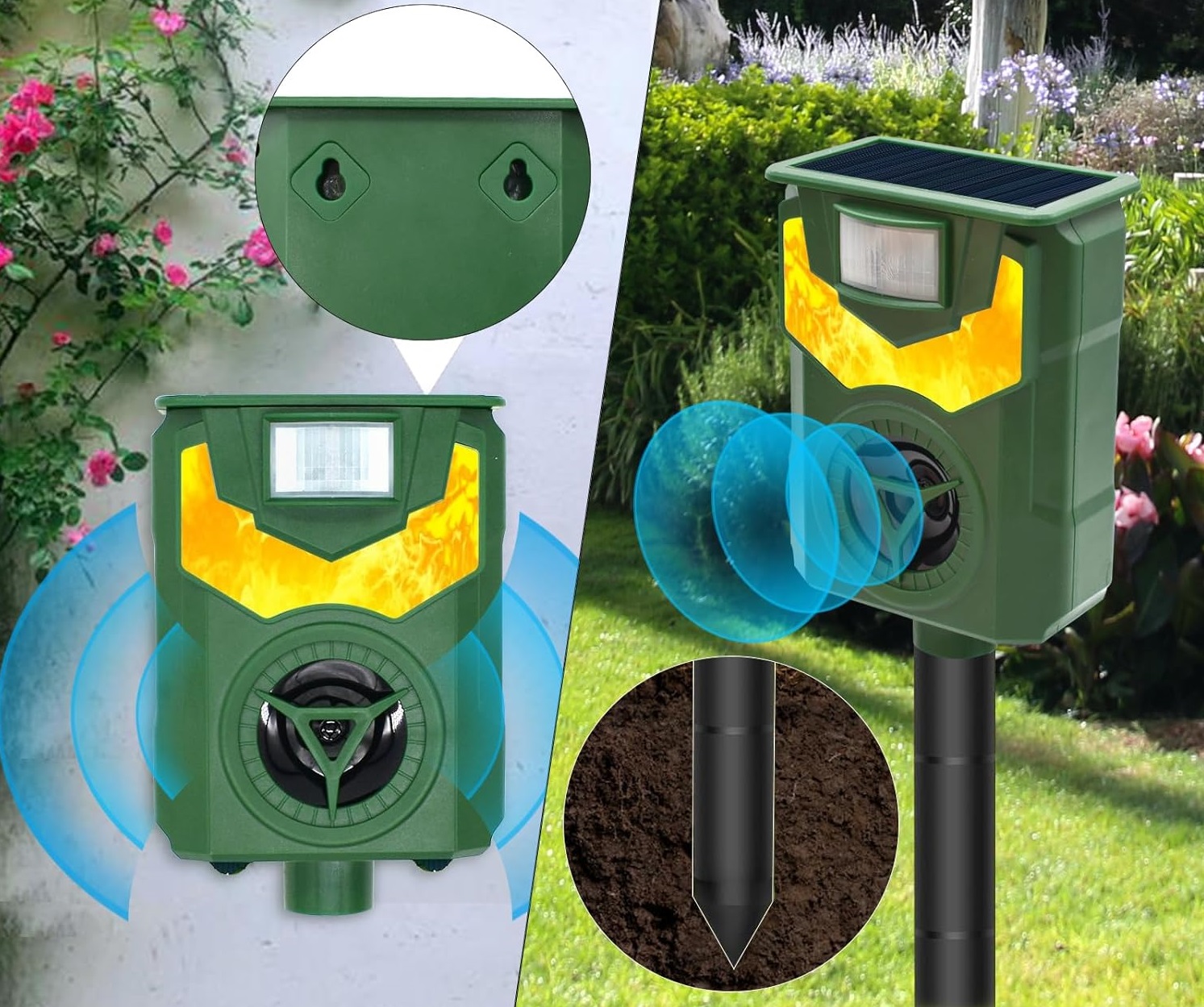 solární ultrazvukový plašič psů a koček